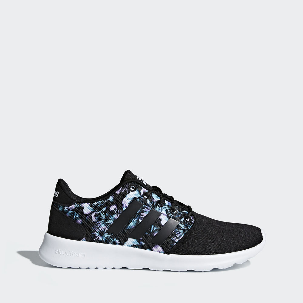 Adidas Cloudfoam Qt Racer - αθλητικα παπουτσια γυναικεια - Μαυρα/Μαυρα/Ασπρα,Μέγεθος: EU 36 – 54 2/3